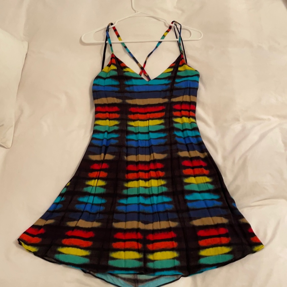 Alice and Olivia rainbow mini dress